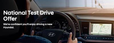 $40 Reward card when you test drive a new Hyundai