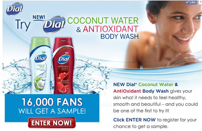 Dial Coconut Water AntiOxidant Body Wash Sample Giveaway