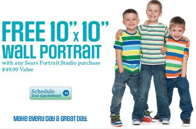 Coupon - Free 10by10 Wall Portrait at Sears