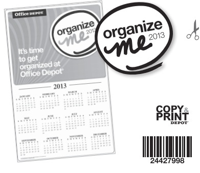 Coupon - Free 2013 Organize Me Calendar at Office Depot