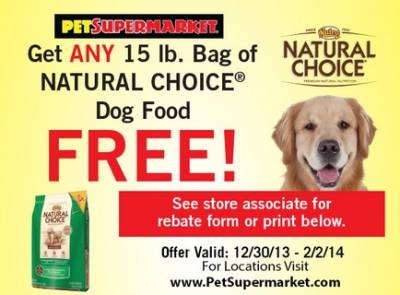 Coupon - Free Bag of Natural Choice Dog Food