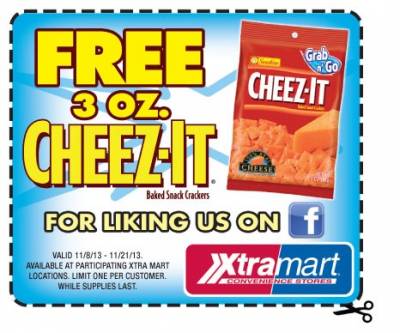 Coupon - Free Cheez It at XtraMart