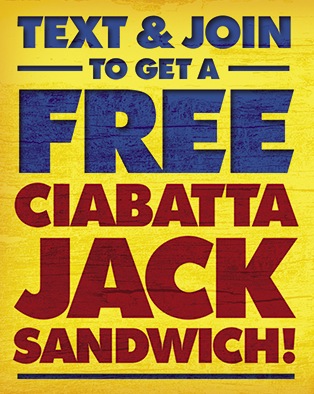 Coupon - Free Ciabatta Jack Sandwich at LJ Silvers