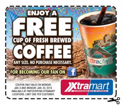 Coupon-Free Cup of Coffee- Xtra Mart