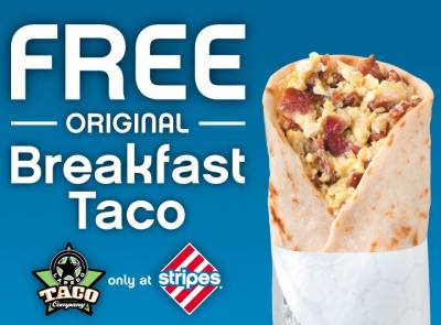 Coupon - Free Original Breakfast Taco at Stripes