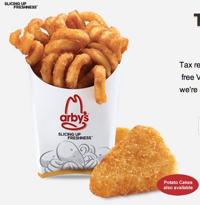 Coupon - Free Value Sized Curly Fries on Tax Day