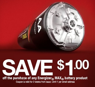 Coupon - Save $1 on Energizer Max