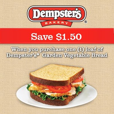Coupon - Save $1.50 on Dempster's Garden Vegetable Bread