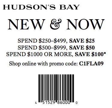 Coupon - Save up to $100 at The Bay