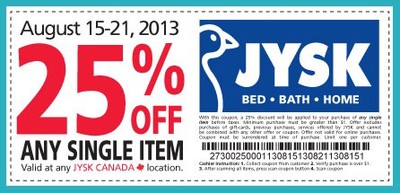 Coupon - Save 25% at JYSK