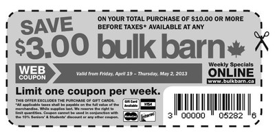 Coupon - Save $3 at Bulk Barn