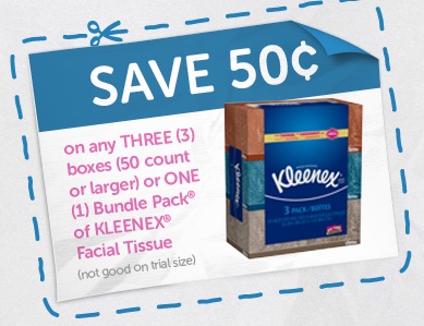 Coupon - Save 50cents on Kleenex Facial Tissue