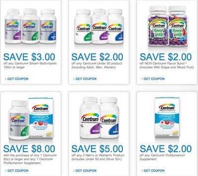 Coupons from Centrum Multivitamins