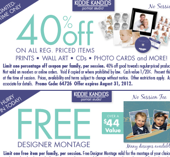 Coupons at Kiddie Candids Portrait Studio