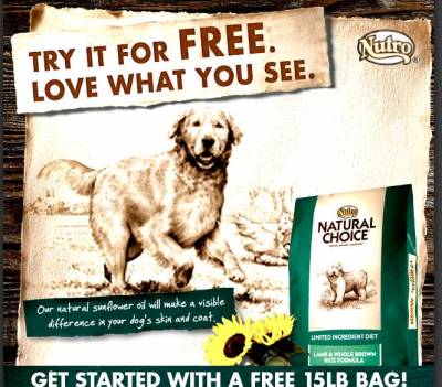 Free 15lb Bag of Nutro Natrual Choice Dog Food With Mail-In Rebate