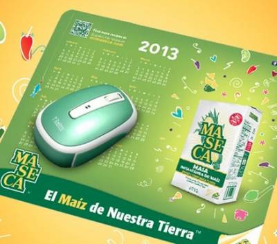 Free 2013 calendar mousepad from Club Mi Maseca