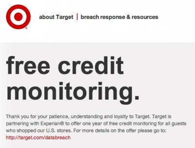 Free Credit Monitoring from Target