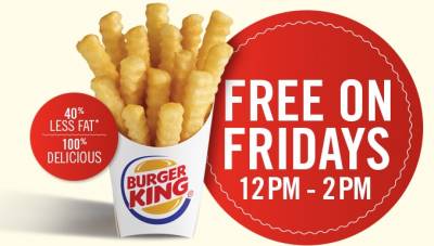 Free Fries at Burger King on Fridays