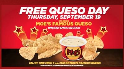 Free Queso Day at Moe's