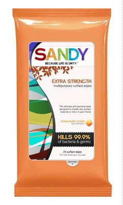 Free Sample of Sandy's Extra Strength Multipurpose Surface Wipes