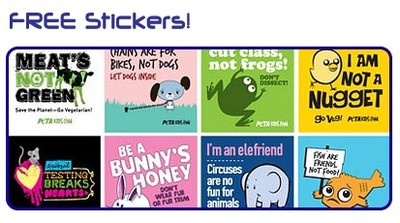 Free Stickers from Peta Kids