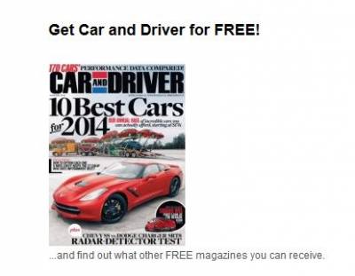 Free Subscription to Car and Driver Magazine
