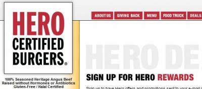 Hereo Certified Burgers-Sign Up for Hero Rewards, Receive E-Mail Coupon for a Co