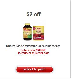 Nature Made $2 Off Vitamins or Supplements-Target