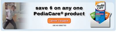 PediaCare -Printable Coupon- Save $1 on Any One Pediacare Product