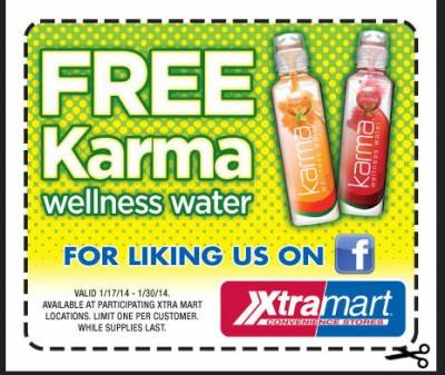 XtraMart: Coupon for One Free Karma Water