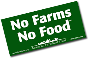 American Farmland Trust: No Farms, No Food-FREE Bumper Sticker!