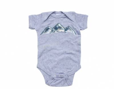 APERICOTS JETSET WANDERLIFE BABY BODYSUIT HEATHER GRAY 6 MONTHS