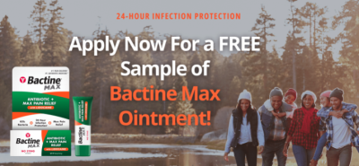 Apply Now For A FREE Sample Of Our Max Strength Antibiotic+Pain Relieving Ointment!