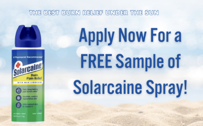 Apply Now For A FREE Sample Of Solarcaine sunburn relief