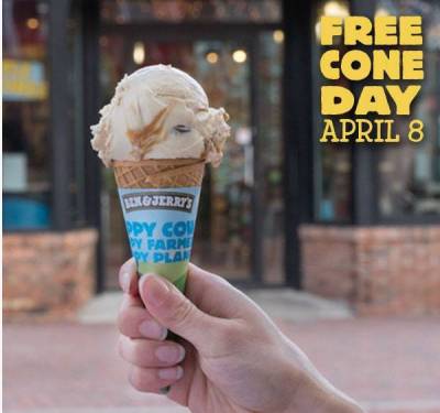 Ben & Jerry's FREE CONE DAY! April 8, 2014