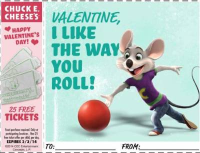 Chuck-E-Cheese's Coupons for 25 Free Tickets