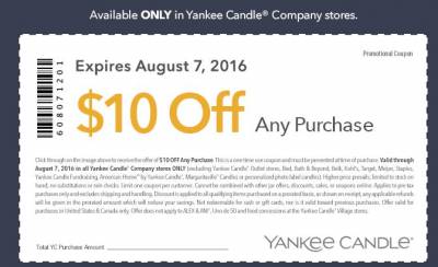 Coupon - $10 off on Yankee Candles