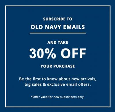 Coupon - 30% off at Old Navy