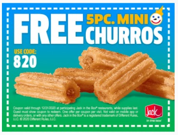 Coupon - Free 5pc Mini Churros