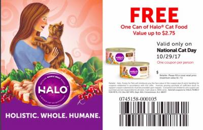 Coupon - Free Can of Halo Cat Food