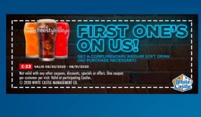 Coupon - Free MEDIUM SOFT DRINK at White Castle