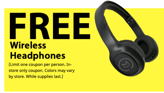 Coupon - Free Wireless Headphone at Microcenter