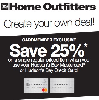 Coupon - Save 25% at Home Outfitters (Till May 18 2017)