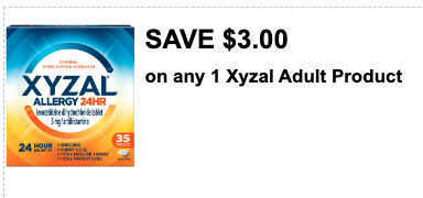 Coupons on Xyzal® products