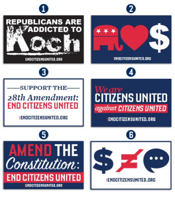 Free End Citizens United Sticker