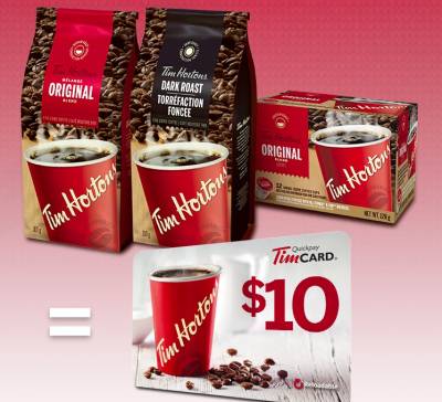 Free $10 Tim Card when you purchase 3 products