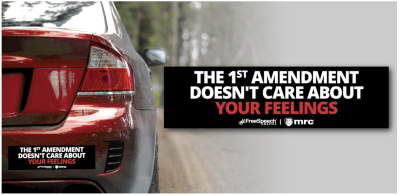 free "The 1st Amendment Doesn't Care About Your Feelings" bumper sticker!