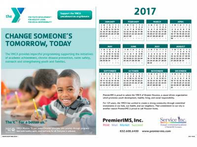 Request Free 2017 YMCA wall calendar- Companies