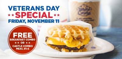 Sign up: Free Breakfast Combo or Castle Combo Meal For Vets