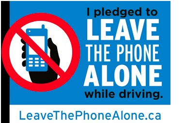 FREE car window sticker - LEAVE THE PHONE ALONE